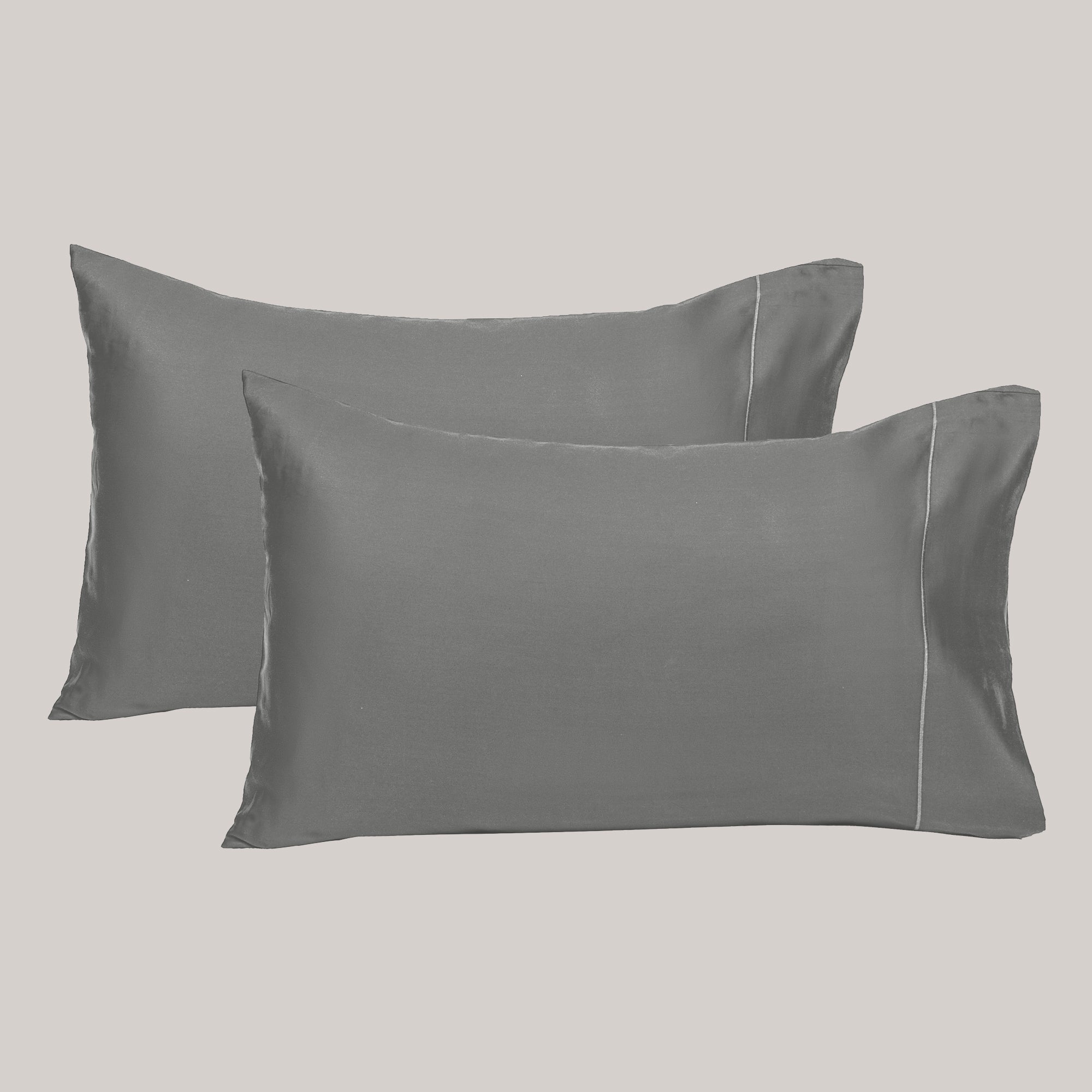 The Linen Company Bedding Standard Silver Grey Solid Microfiber Pillowcases