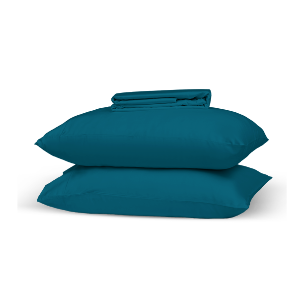 The Linen Company Bedding Teal Solid Bed Sheet Set