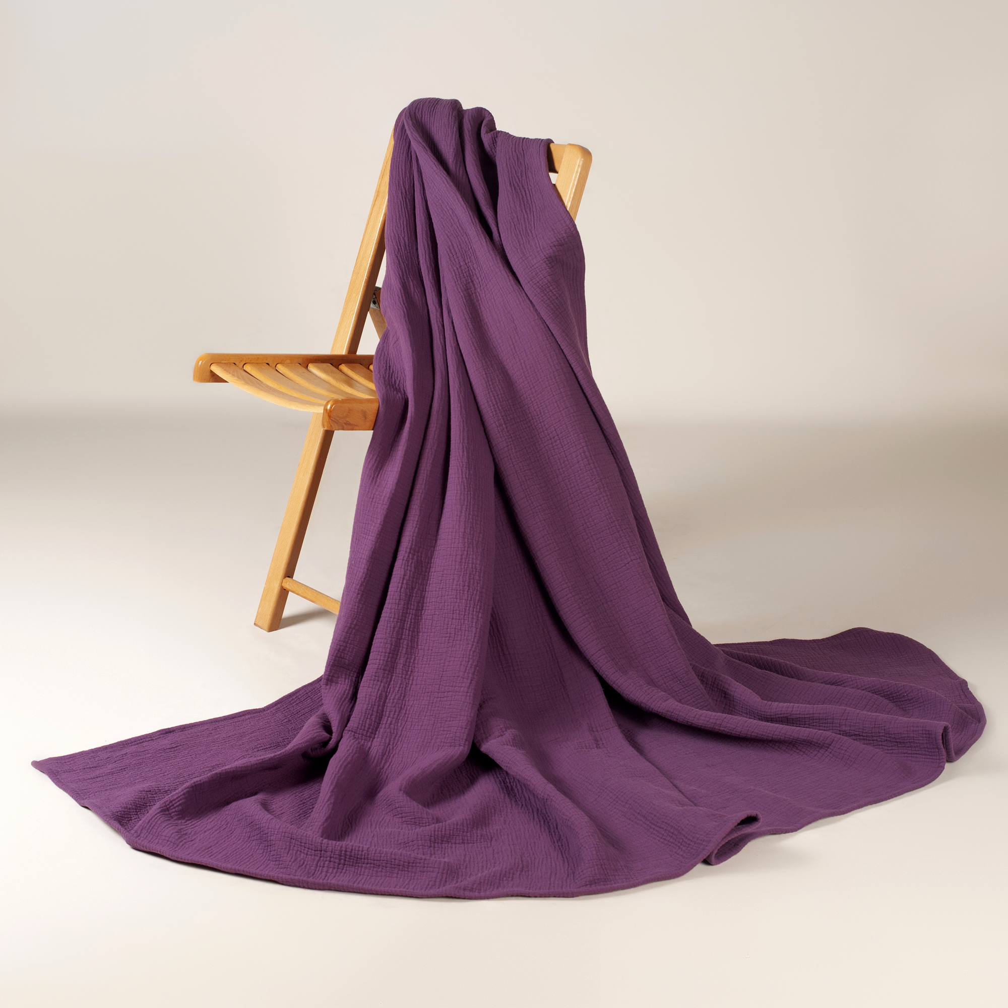 The Linen Company Bedding Tyrian Purple Cotton Muslin Blanket