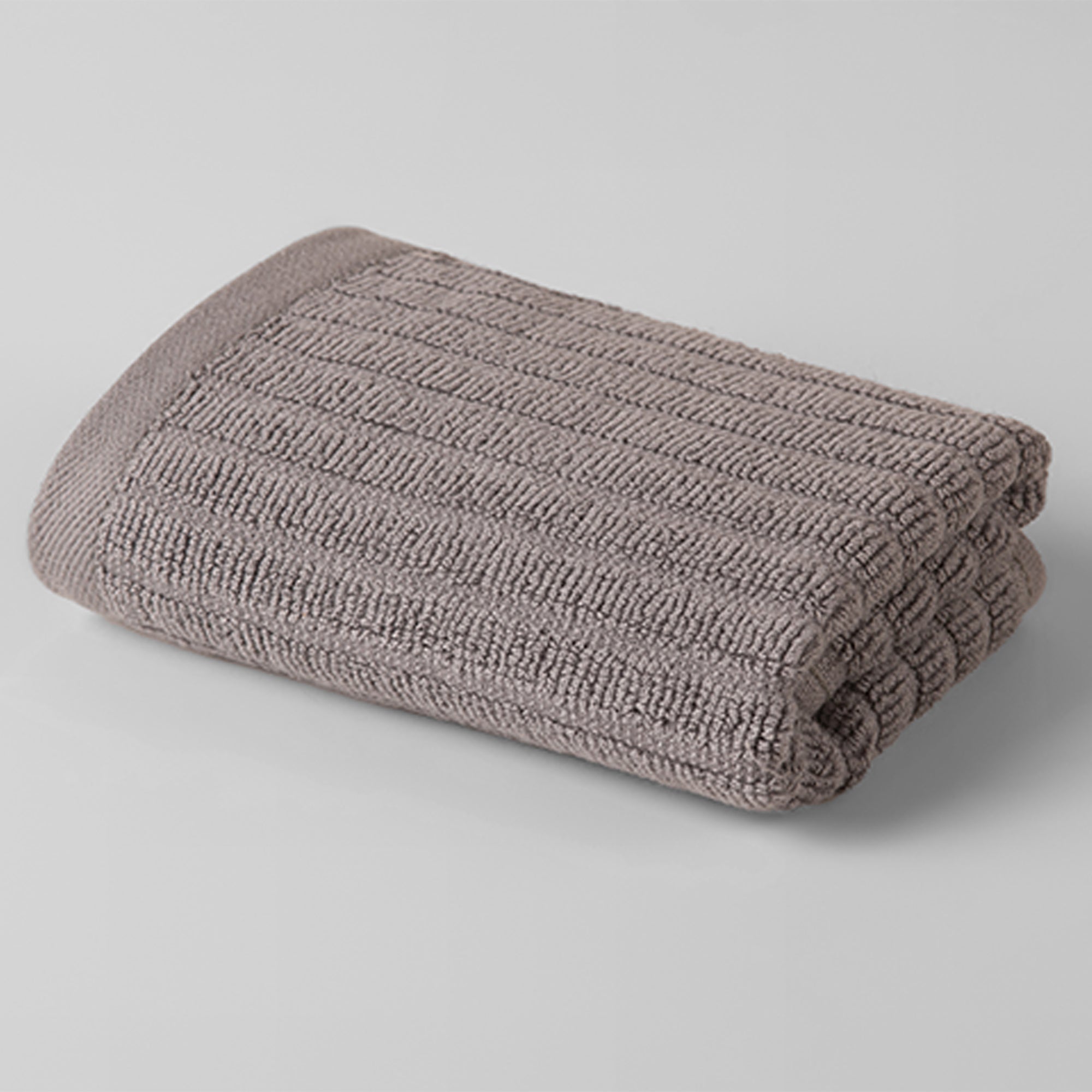 The Linen Company Towel Wash Grey Ribbed Wash Cloth
