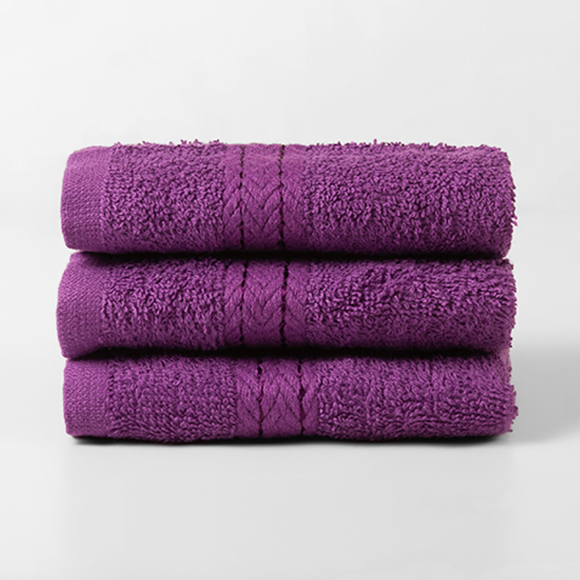 The Linen Company Towel Wash Purple Face Towel - Set of 3