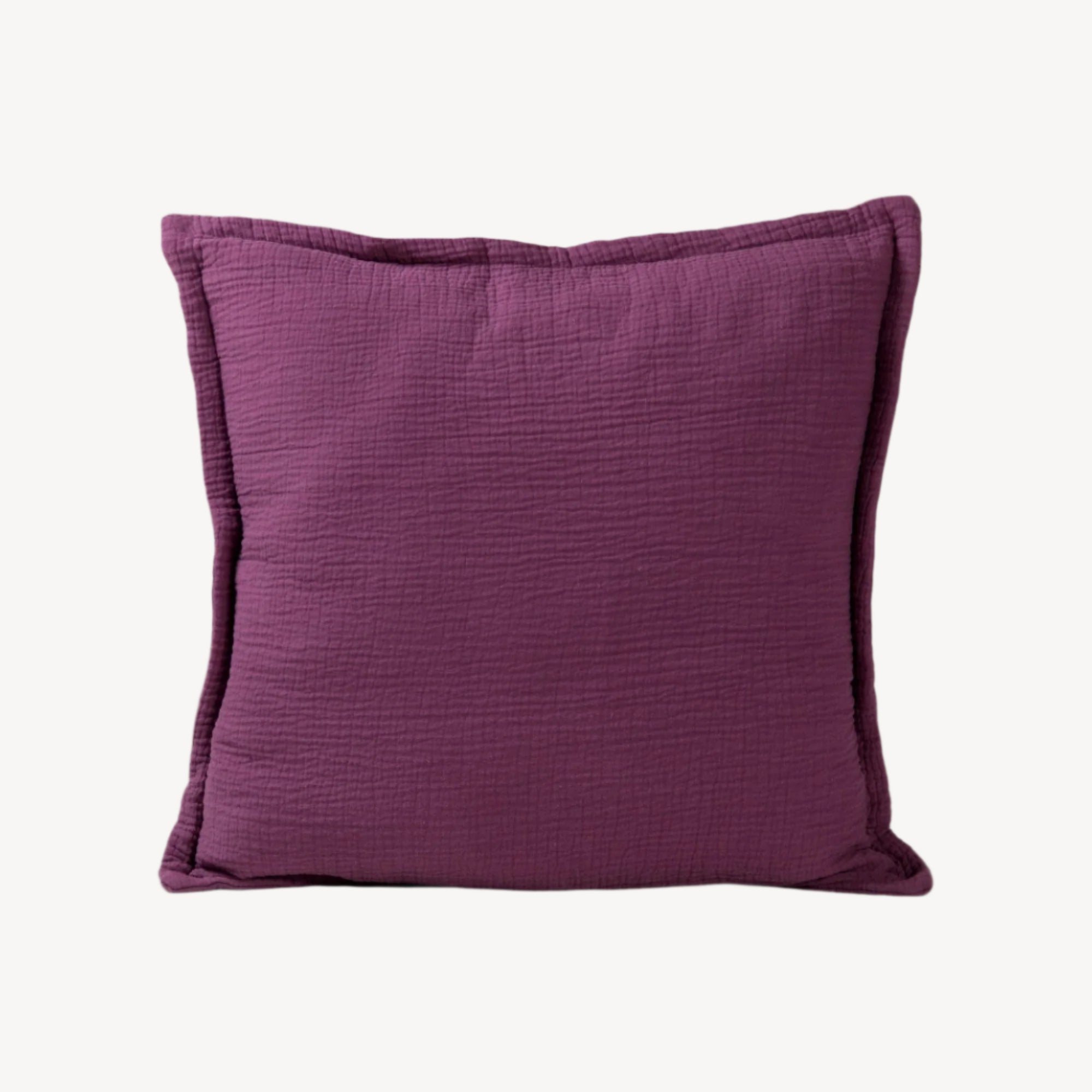 Tyrian Purple Cotton Muslin Cushion Cover - THE LINEN COMPANY