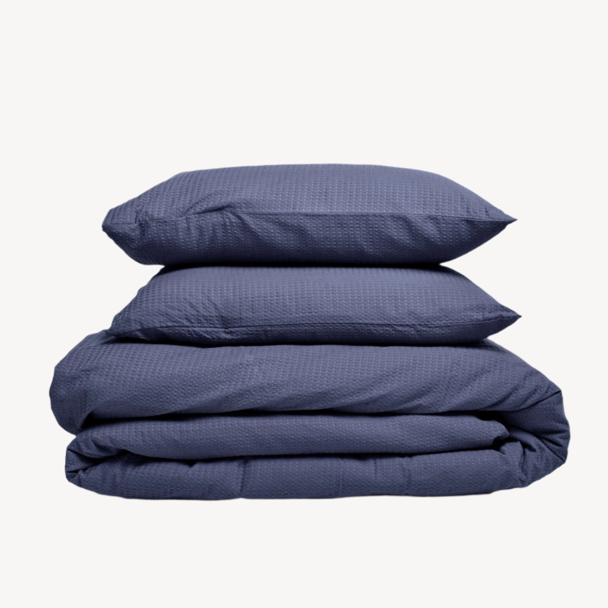 Slate Grey Waffle Duvet Cover Set-Luxe Edition