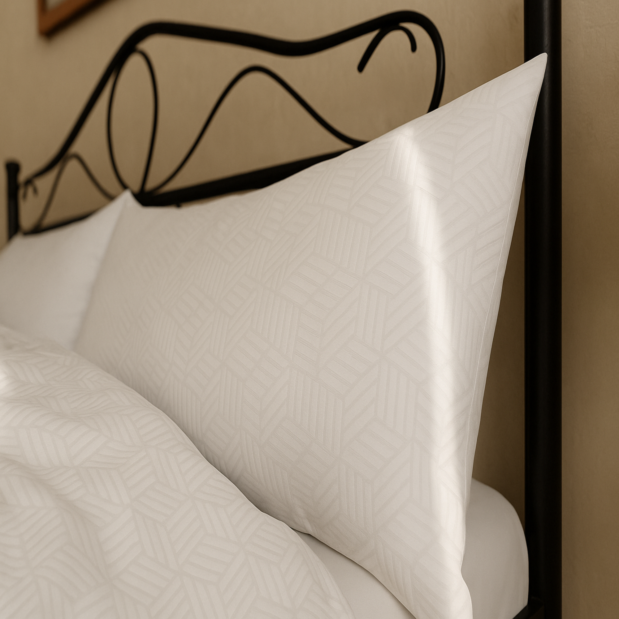 White Jacquard Duvet Cover Set-Luxe Edition