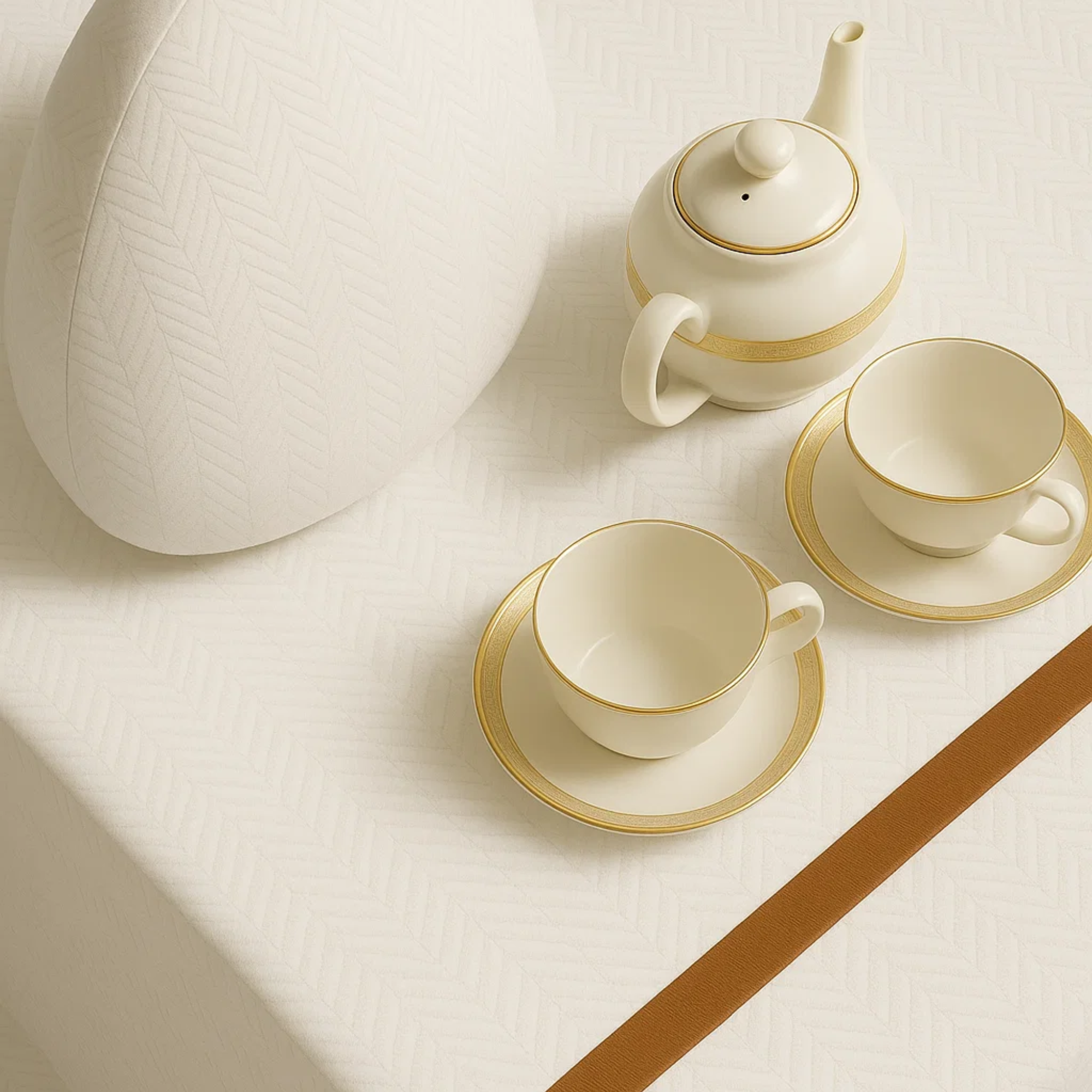 White Jacquard Tea Cozy Luxe-Edition